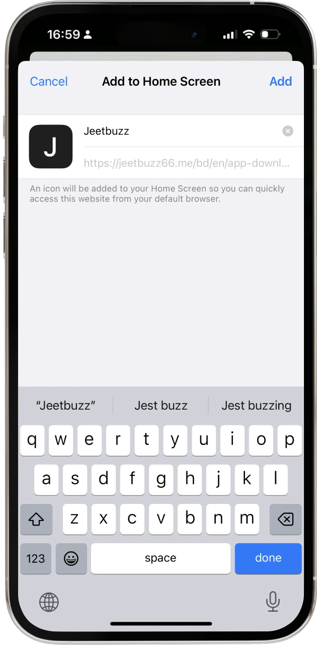 Add JeetBuzz to your iOS home screen and access betting like a regular app.